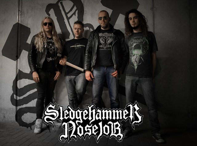 Sledgehammer Nosejob Bandfoto mit Logo
